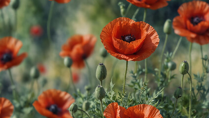 poppies in the field