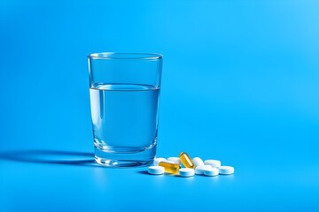 glasse of water and pill