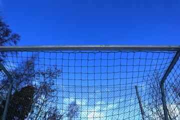 Soccer or football net at a goal.