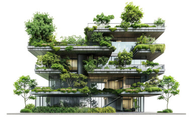 Eco-Friendly Building Designs: Sustainable Architecture Trends isolated on Transparent background.