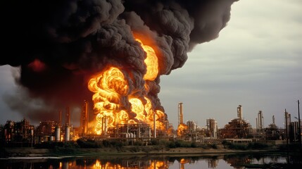 firefighters oil refinery explosion