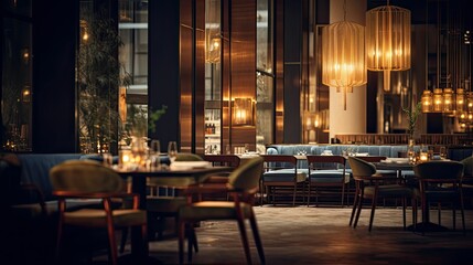 restaurant blurred commercial interior design