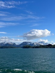 View on the mountains in the sea