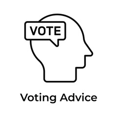Voting advice vector design isolated on white background