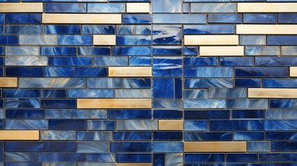 accent blue gold seamless tile