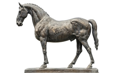 Statue of a Standing Horse isolated on Transparent background.