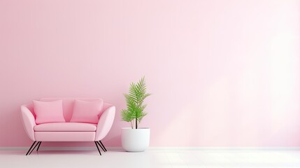 minimalist white pink wall