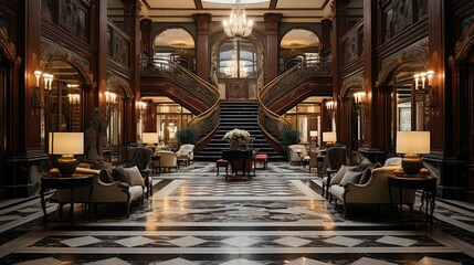 marble hotel lobby interior