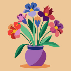 flower on the vase vector illustration