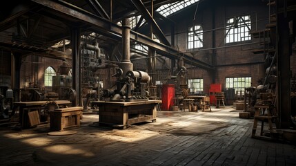wooden industrial building interior