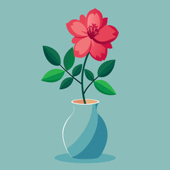 flower on the vase vector illustration