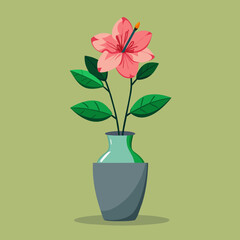 flower on the vase vector illustration