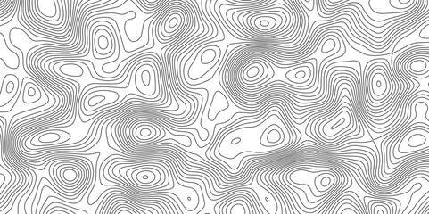 Obraz premium Abstract Black-white background from Ocean topographic. Geographic mountain relief. Topography geography map on white background. 