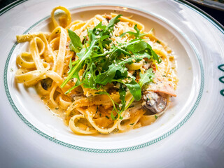 Creamy fettuccini pasta