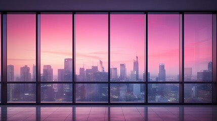 buildings sunset pink