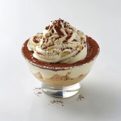 Indulgent dessert topped with fluffy whipped cream and rich chocolate sauce
