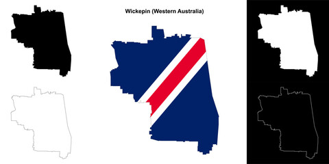 Fototapeta premium Wickepin (Western Australia) outline map set