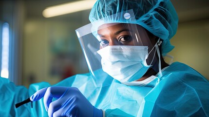 mask nurse in personal protective equipment