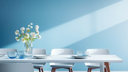 dining blurred interior blue