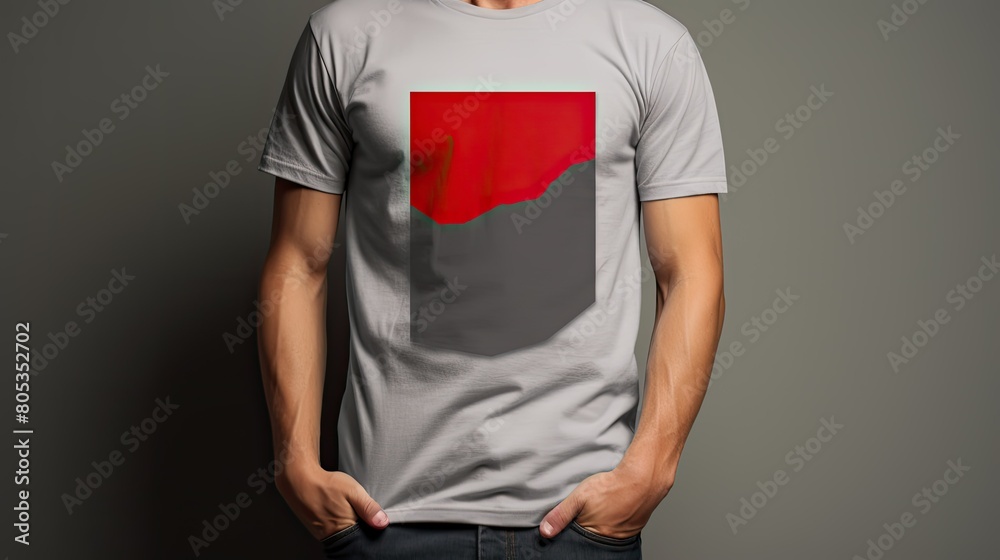 Sticker design t-shirt gray