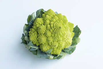 Romanesco cauliflower (also known as broccolo romanesco, romanesco broccoli, romanesque...