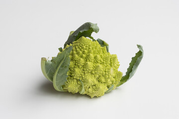 Romanesco cauliflower (also known as broccolo romanesco, romanesco broccoli, romanesque...