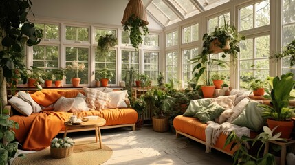 natural sun room with plants