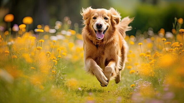 playful old golden retriever