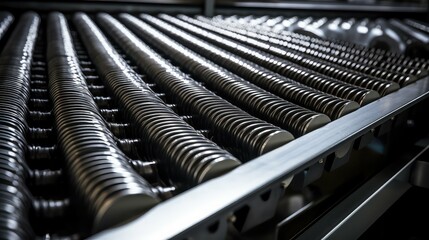 Fototapeta premium bottles beverage conveyor belt