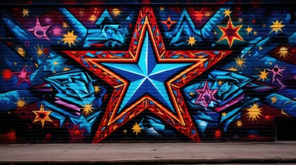 vibrant graffiti star