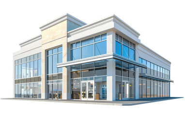 Retail Store Commercial Building isolated on Transparent background.