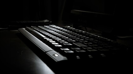computer typing keyboard dark