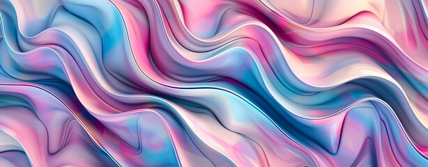An eye-catching abstract with flowing patterns in shades of blue and pink, resembling waves or ripples on a surface