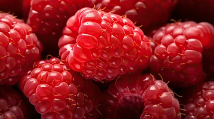 individual macro raspberry fruit