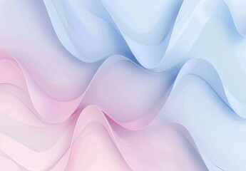A gentle flowing abstract image in pastel blue and pink shades, evoking calmness and softness - obrazy, fototapety, plakaty