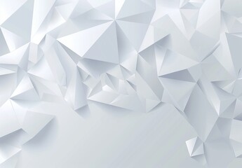 An intricate geometric pattern of polygonal shapes in shades of white for a cutting-edge minimalist background