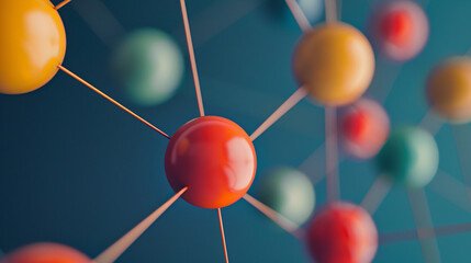 Vibrant Molecular Model on Colorful Background