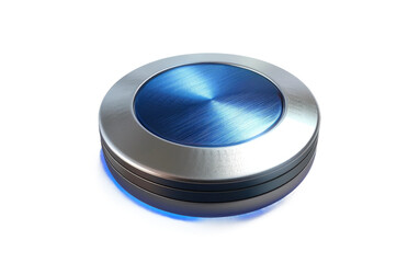 Blue Steel Technology: Push Control Button isolated on Transparent background.