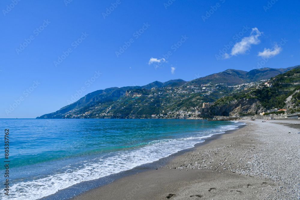 Sticker View of the coast in Campania, Italy.	