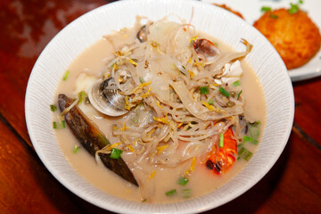 View of the seafood stew
