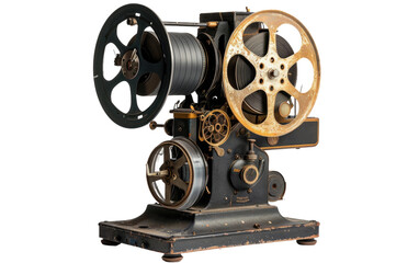 Photo of an old movie projector isolated on Transparent background.