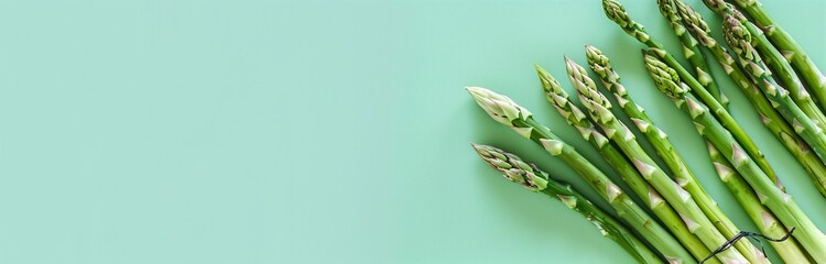 Obraz premium bunch of fresh green asparagus on a solid background 