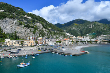 View of the coast in Campania, Italy.	