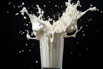 Fresh Vanilla milk splash. Drink liquid. Generate Ai