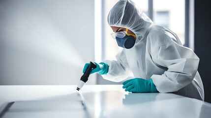 Deep cleaning and disinfection of a lab