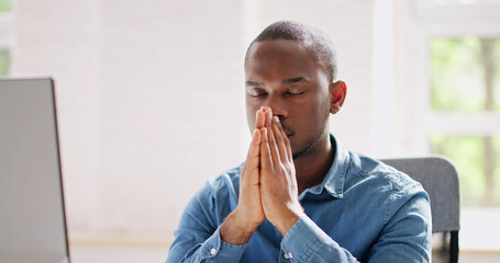 African American Praying Man