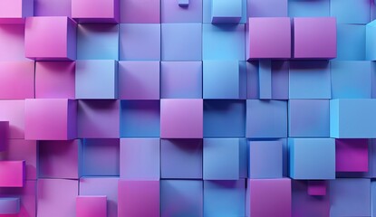 A vivid array of pink and purple cubes artistically arranged in varying shades to create a 3D effect