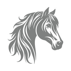 Vector illustration of horse face silhouette	
