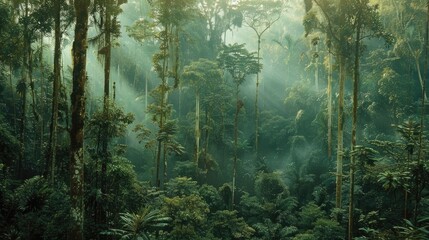 Borneo rain forest trees jungle tropical land