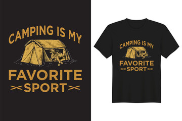 Camping is my favorite typography motivational t-shirt design.